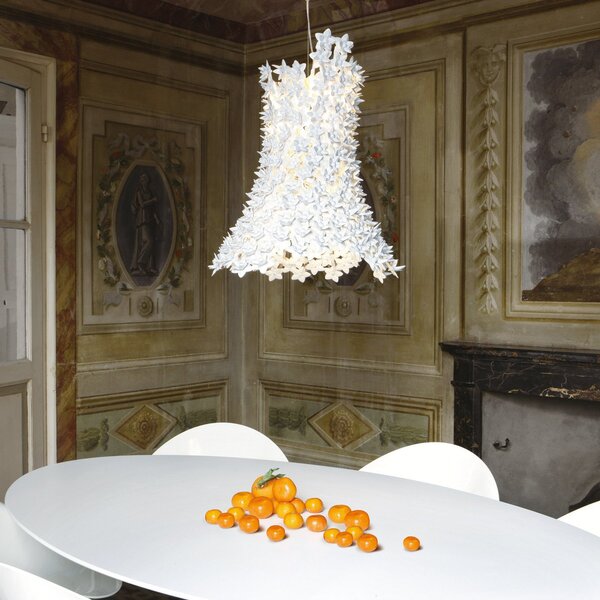 Závěsná svítidlo Kartell, Bloom, Bílá, Obývací pokoj, Plast, Design