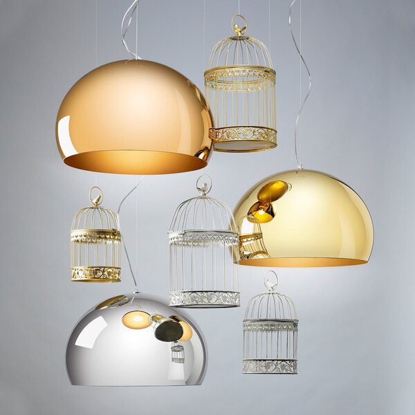Závěsná svítidlo Kartell, FL/Y, stmívatelné, Měděná, Obývací pokoj, Plast, Design