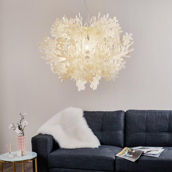 Závěsná svítidlo Slamp, FIORELLA, stmívatelné, Bílá, Obývací pokoj, Plast, Design