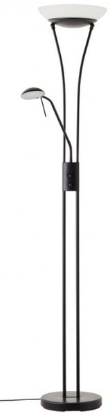Brilliant G93035/06 Stojací lampa FINN LED se čtecím ramenem ČERNÁ