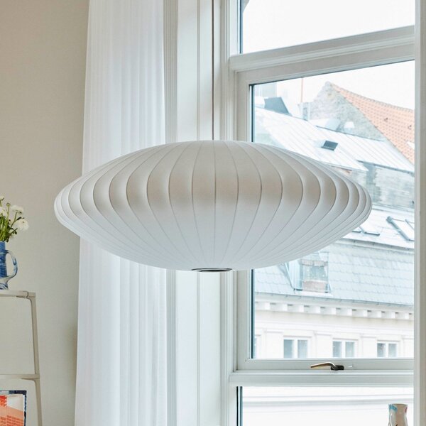 Závěsná svítidlo HAY, Nelson Saucer Bubble, stmívatelné, Bílá, Obývací pokoj, Plast, Design