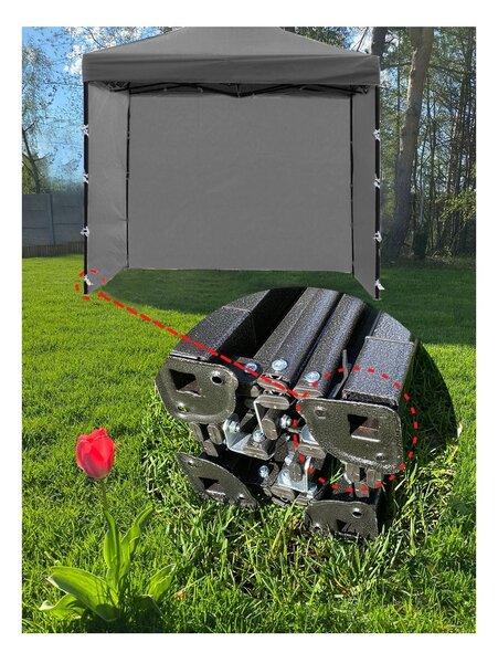 GARDEN PRO nůžkový stan 3x3m šedý