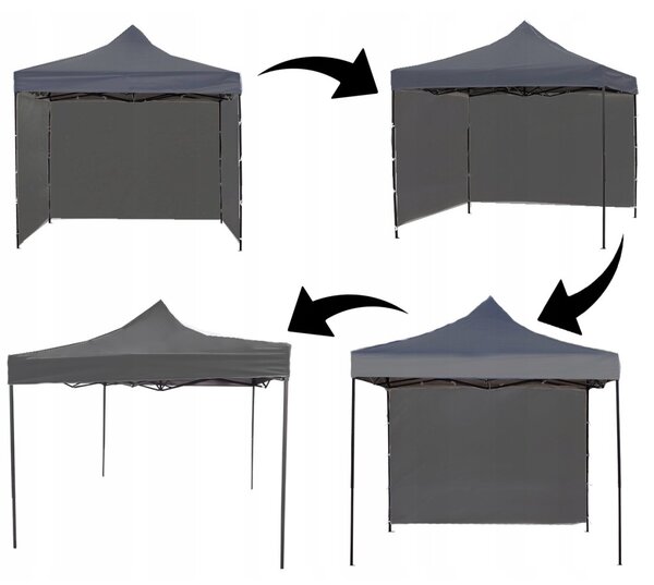 GARDEN PRO nůžkový stan 3x3m šedý