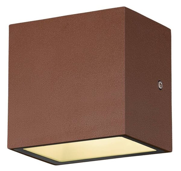 LA 1002034 SITRA CUBE WL, LED venkovní nástěnné a stropní nástavbové svítidlo, rezavě zbarvené, IP44, 3000K, 10W - BIG WHITE (SLV)