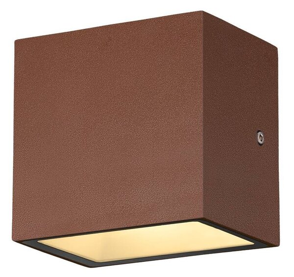 LA 1002034 SITRA CUBE WL, LED venkovní nástěnné a stropní nástavbové svítidlo, rezavě zbarvené, IP44, 3000K, 10W - BIG WHITE (SLV)