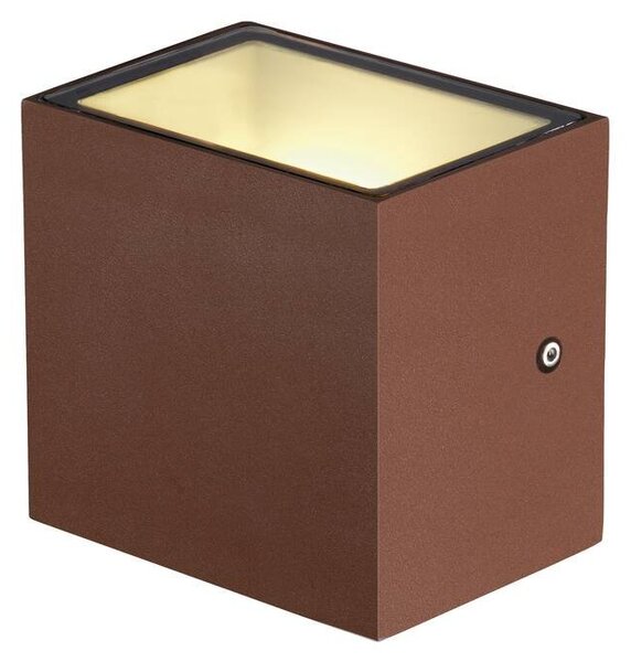 LA 1002034 SITRA CUBE WL, LED venkovní nástěnné a stropní nástavbové svítidlo, rezavě zbarvené, IP44, 3000K, 10W - BIG WHITE (SLV)