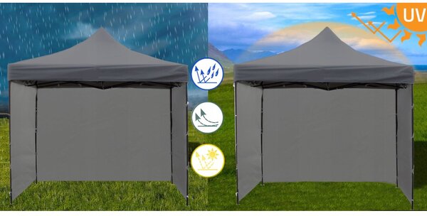 GARDEN PRO nůžkový stan 3x3m šedý