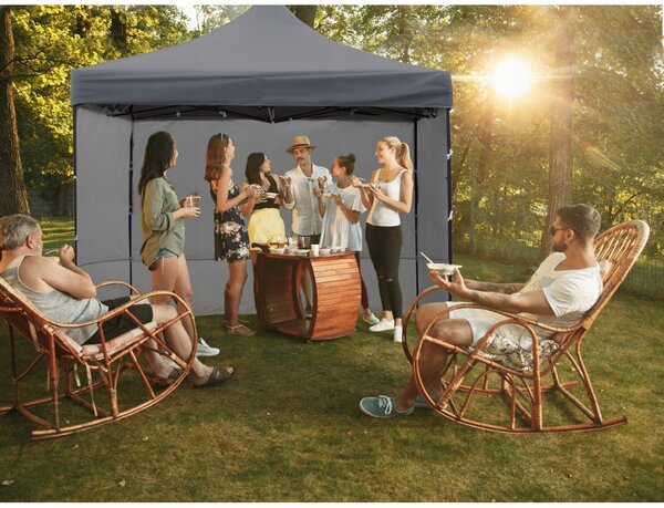 GARDEN PRO nůžkový stan 3x3m šedý