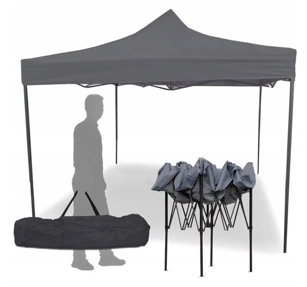 GARDEN PRO nůžkový stan 3x3m šedý