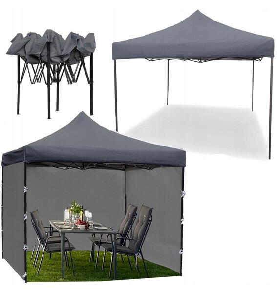 GARDEN PRO nůžkový stan 3x3m šedý