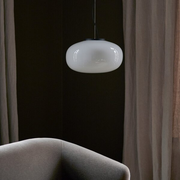Závěsná svítidlo New Works, Karl-Johan Small, Bílá, Obývací pokoj, Sklo, Design