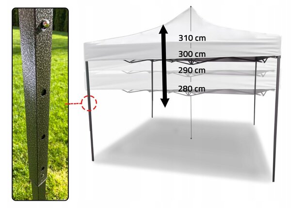 GARDEN PRO nůžkový stan 3x3m bílý