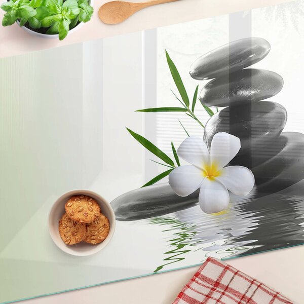 Skleněná deska do kuchyně Květiny a kameny na vodě ddk-nr-wm-00000831
