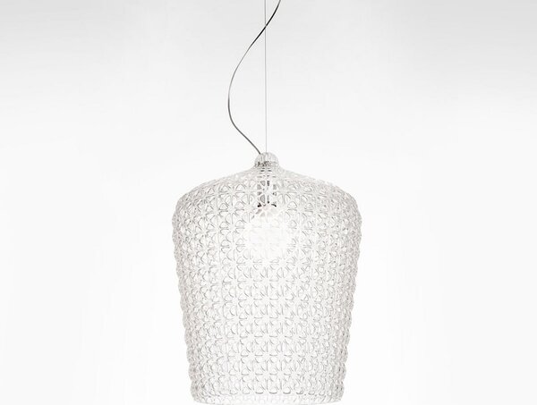 Závěsná svítidlo Kartell, Kabuki, Transparentní, Obývací pokoj, Plast, Design
