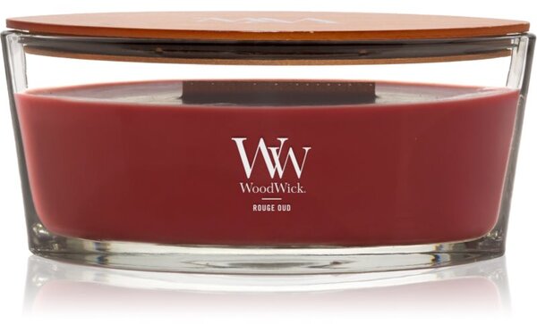 Woodwick Opulent Wood Rouge Oud vonná svíčka s dřevěným knotem 453.6 g