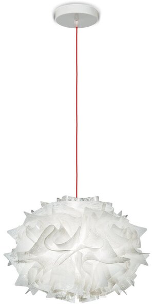 Závěsná svítidlo Slamp, Veli Mini Single Couture, stmívatelné, Bílá, Obývací pokoj, Plast, Design