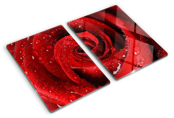Skleněná krájecí deska Červená růže s kapkami vody ddk-nr-wm-00000850