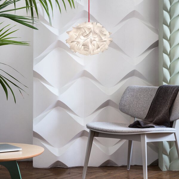Závěsná svítidlo Slamp, Veli Mini Single Couture, stmívatelné, Bílá, Obývací pokoj, Plast, Design