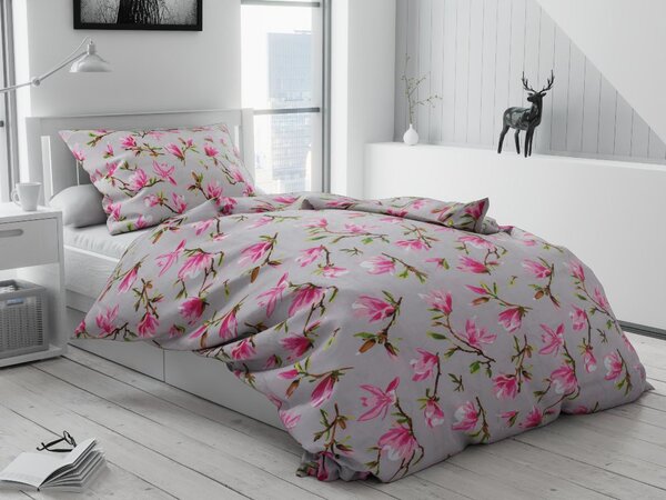 Povlečení krepové Magnolia TiaHome - 1x Polštář 90x70cm, 1x Přikrývka 140x200cm