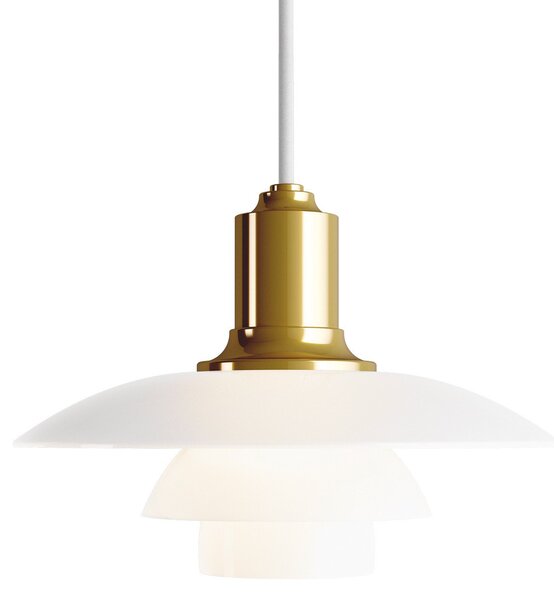 Závěsná svítidlo Louis Poulsen, PH 2/1, stmívatelné, Zlatá / mosazná, Obývací pokoj, Sklo, Design