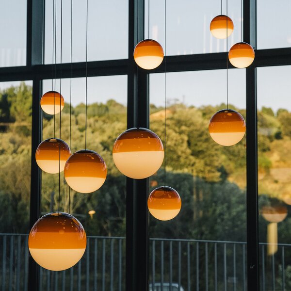 Závěsná svítidlo MARSET, Dipping Light, stmívatelné, Oranžová, Obývací pokoj, Sklo, Design