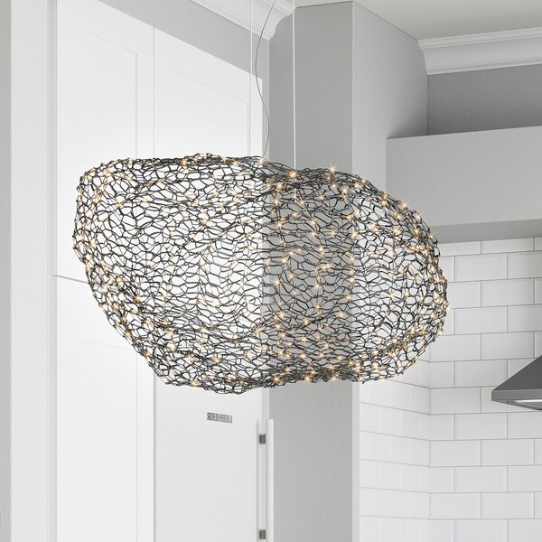 Závěsná svítidlo By Rydéns, Hayden, stmívatelné, Černá, Obývací pokoj, Kov, Design