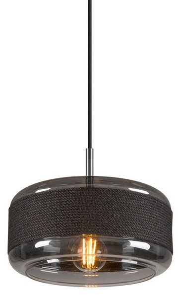 Závěsná svítidlo SLV, Pantilo Rope 27, stmívatelné, Černá, Obývací pokoj, Sklo, Moderní