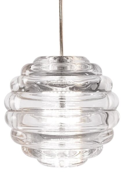Závěsná svítidlo Tom Dixon, Press Sphere, stmívatelné, Transparentní, Obývací pokoj, Sklo, Design