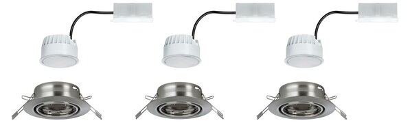 P 93421 Vestavné svítidlo LED Base kruhové 3x5W kov kartáčovaný nastavitelné - PAULMANN