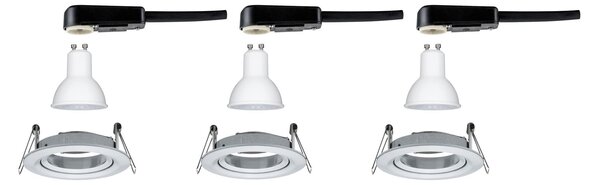 P 93433 Vestavné svítidlo LED Nova kruhové 3x6,5W GU10 hliník broušený nastavitelné - PAULMANN