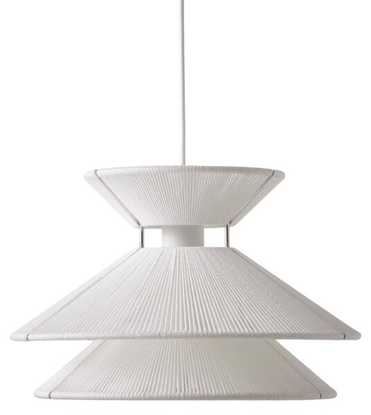 Závěsná svítidlo FRANDSEN, Kiku, stmívatelné, Bílá, Obývací pokoj, Tkanina / Textil, Design