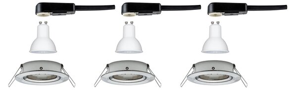 P 93429 Vestavné svítidlo LED Nova kruhové 3x6,5W GU10 kov kartáčovaný nastavitelné - PAULMANN