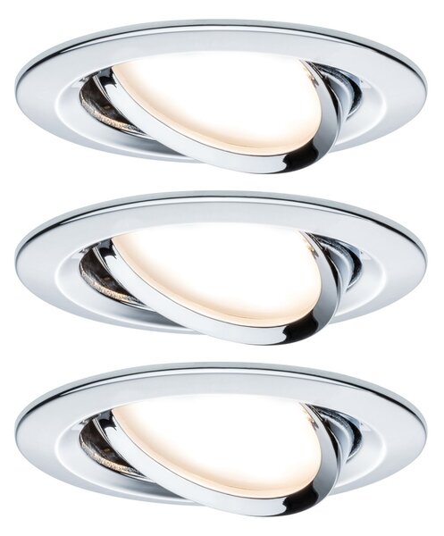 P 93434 Vestavné svítidlo LED Nova kruhové 3x6,5W GU10 chrom nastavitelné - PAULMANN