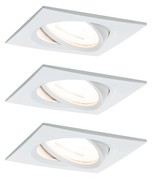 P 93436 Vestavné svítidlo LED Nova hranaté 3x6,5W GU10 bílá mat nastavitelné - PAULMANN
