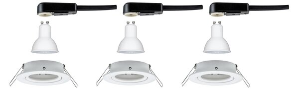 P 93431 Vestavné svítidlo LED Nova kruhové 3x6,5W GU10 bílá mat nastavitelné - PAULMANN