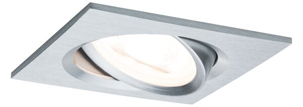 P 93473 Vestavné svítidlo LED Nova hranaté 1x6,5W GU10 hliník broušený nastavitelné 3-krokové-stmívatelné - PAULMANN