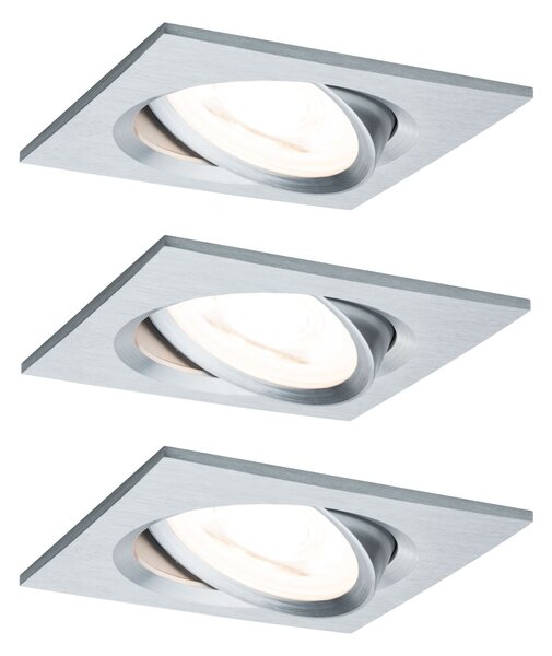 P 93438 Vestavné svítidlo LED Nova hranaté 3x6,5W GU10 hliník broušený nastavitelné - PAULMANN
