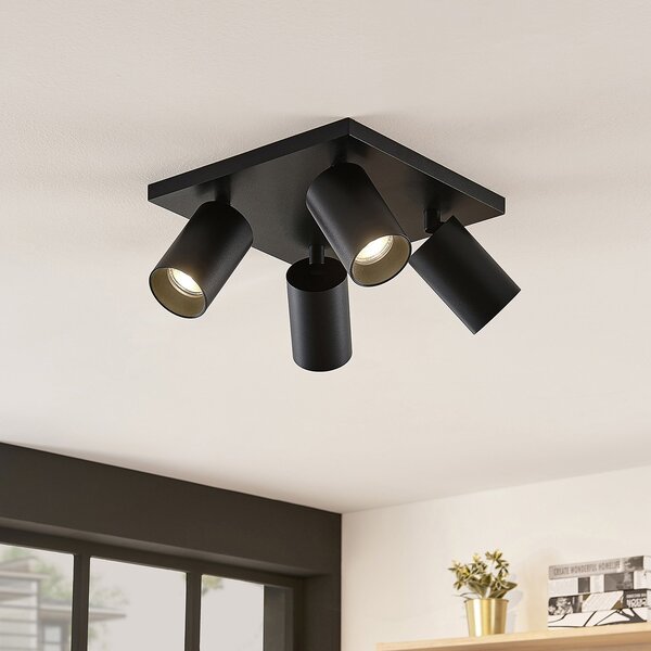 Stropní Lampa Arcchio, Brinja, stmívatelné, Černá, Chodba, Hliník, Moderní
