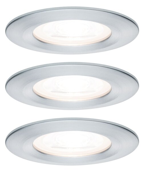P 93444 Vestavné svítidlo LED Nova kruhové 3x6,5W GU10 hliník broušený nevýklopné - PAULMANN
