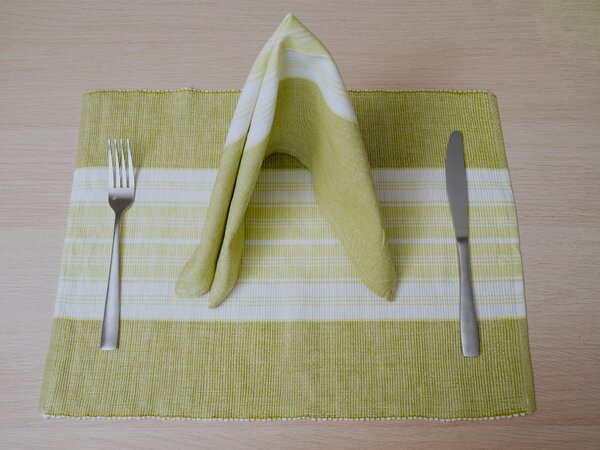 Bavlněný set prostírání 32x47 cm s ubrouskem 40x40 cm FOOD Barva: Oranžová