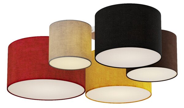 Stropní Lampa Lindby, Laurenz, stmívatelné, Vícebarevná, Obývací pokoj, Tkanina / Textil, Moderní