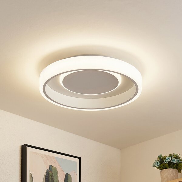 Stropní Lampa Lindby, Wikani, stmívatelné, Bílá, Obývací pokoj, Kov, Moderní