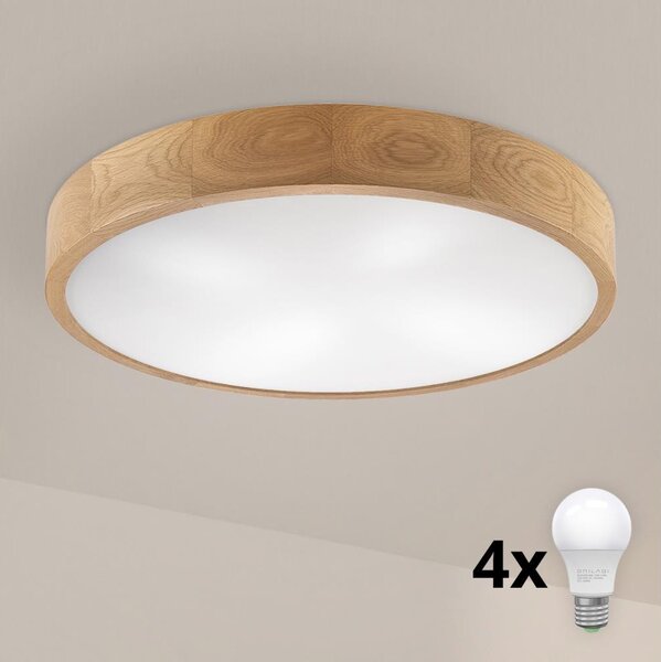 Brilagi - LED Stropní svítidlo CARVALHO 4xE27/60W/230V dub pr. 57,5 cm