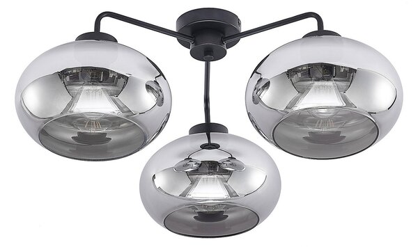 Stropní Lampa Lindby, Navidia, stmívatelné, Černá, Obývací pokoj, Kov, Moderní
