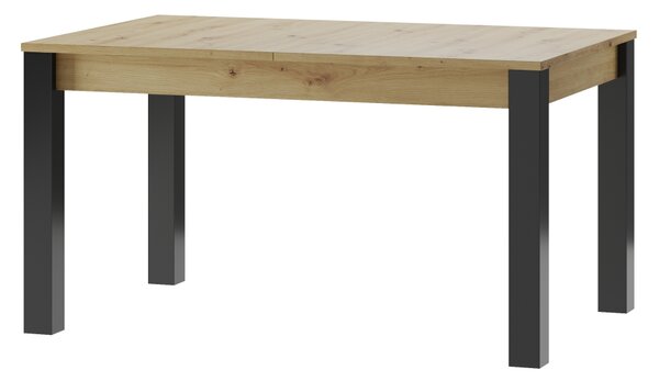 SZYNAKA Trendline Jídelní stůl rozkládací - LUCAS 40, 140/210x90, dub artisan/matná černá