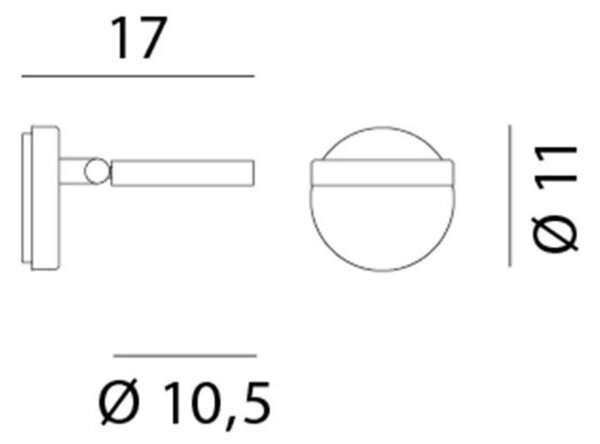 Nástěnná Svítidla Rotaliana, String H0 DTW, stmívatelné, Černá, Obývací pokoj, Kov, Design