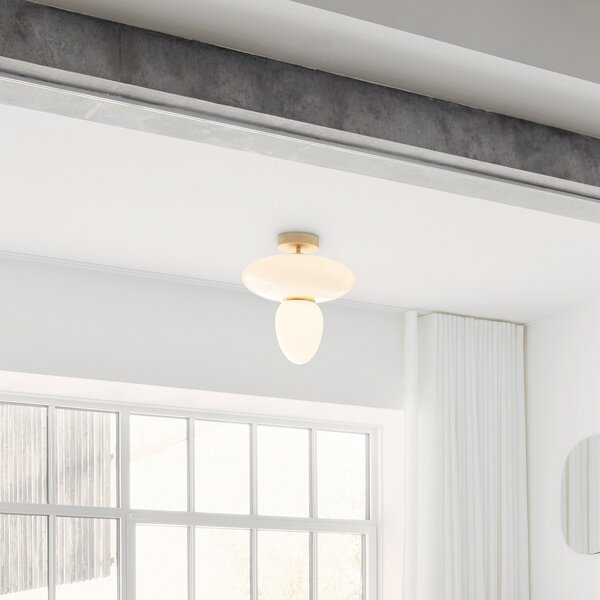 Stropní Lampa Nuura Aps, Rizzatto 42, stmívatelné, Bílá, Obývací pokoj, Sklo, Design