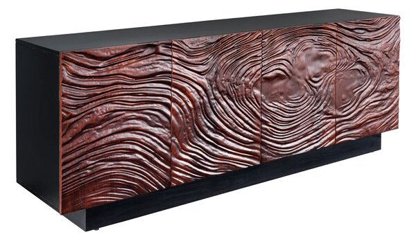 Komoda FLUID 3D 175 CM ořechově hnědá masiv akácie Nábytek | Úložné prostory | Komody | Nízké