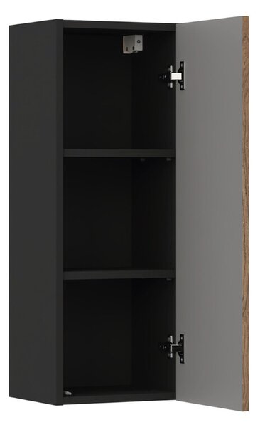 Comad Koupelnová sestava Talia Casella s deskou, umyvadlem, skříňkami a zrcadlem 80 cm černá mat/dub casella