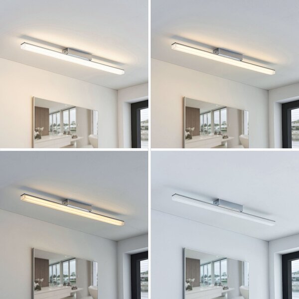Stropní Lampa Lindby, Levke, stmívatelné, Metalická, Koupelna, Plast, Moderní
